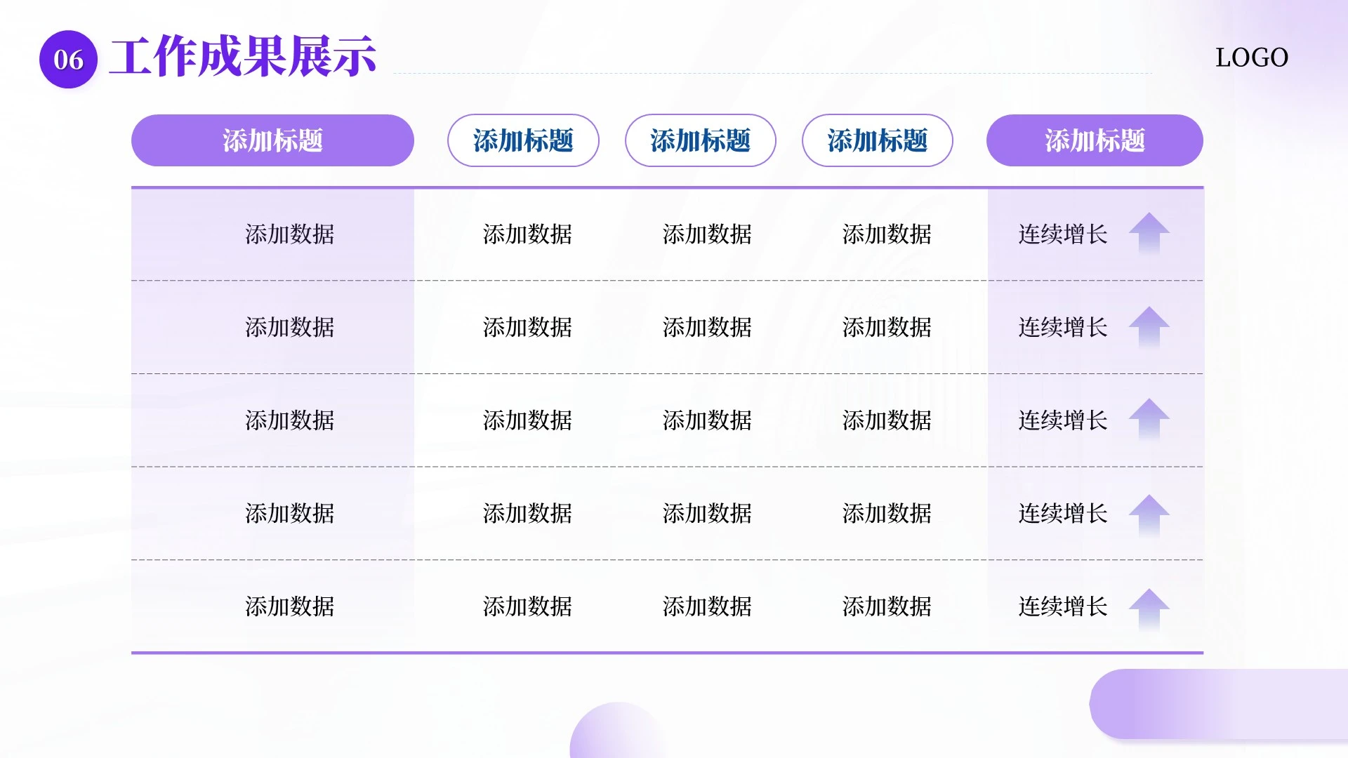 紫色渐变商务风年终工作汇报PPT单页