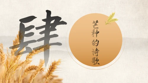 金色麦穗二十四节气之芒种通用PPT模板