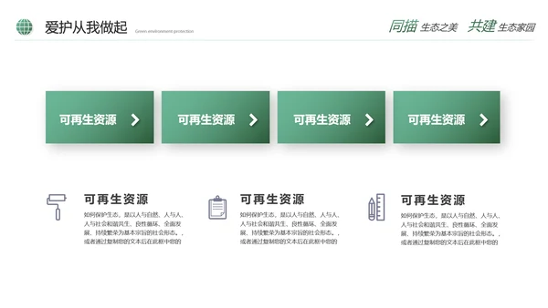 绿色简约生态文明建设生态环保培训ppt模板