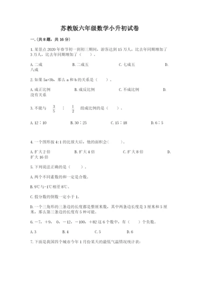 苏教版六年级数学小升初试卷附参考答案【典型题】.docx