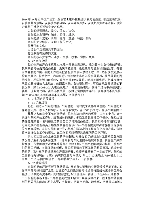 实践实习报告模板汇编7篇