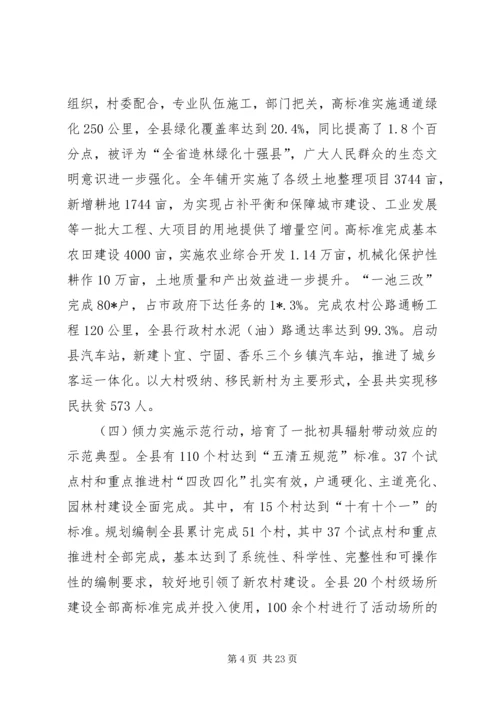 县委新农村建设工作主持讲话.docx