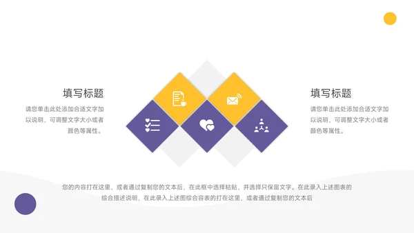 黄紫简洁员工心态管理培训PPT模板
