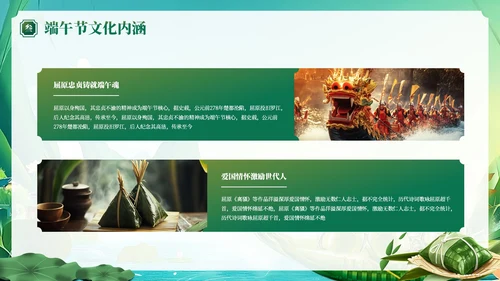 绿色国风端午节文化传承与习俗PPT模板