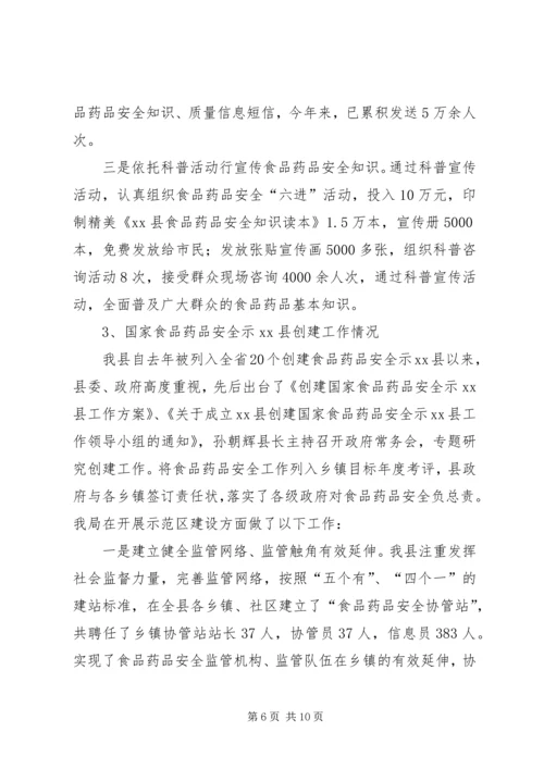 县食品药品监督管理局工作报告 (6).docx