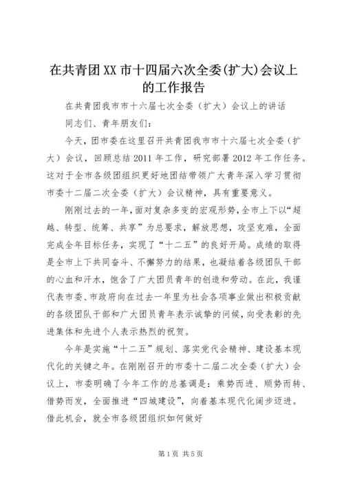 在共青团XX市十四届六次全委(扩大)会议上的工作报告 (3).docx