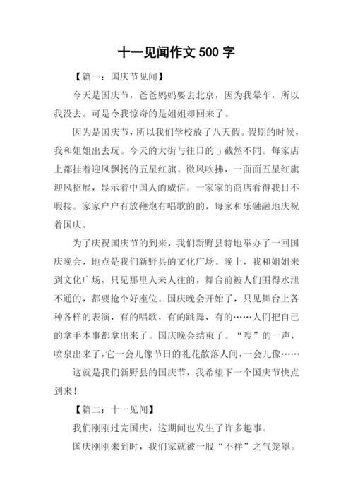 十一见闻作文500字.docx