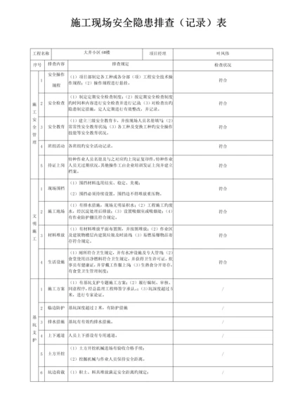 施工现场安全隐患排查记录表.docx