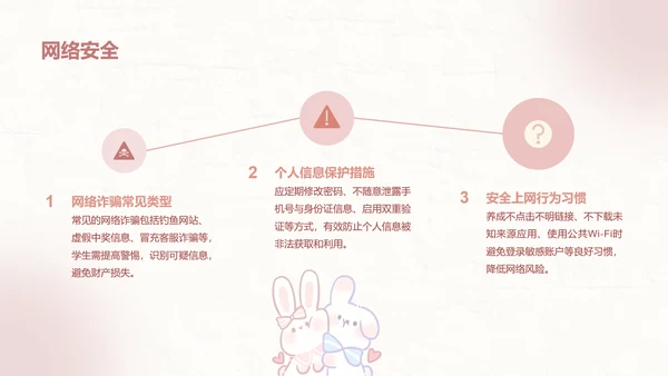 兔崽子红色卡通风安全主题班会