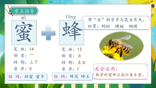 【核心素养】部编版语文三年级下册-14. 蜜蜂 第1课时（课件）