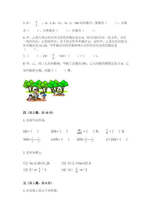 小学六年级下册数学摸底考试题及答案【名师系列】.docx