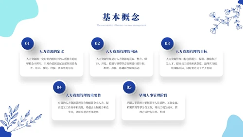 蓝色简约风人资管理ppt模板