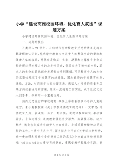 小学“建设高雅校园环境，优化育人氛围”课题方案.docx
