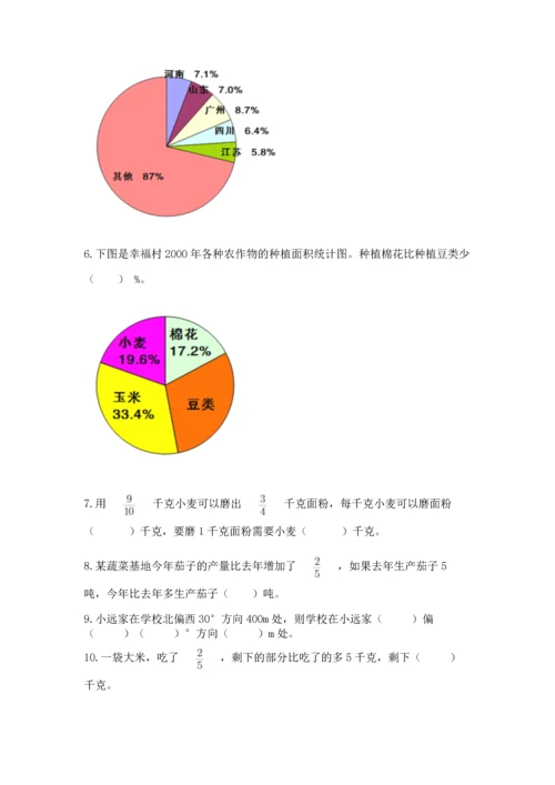 人教版六年级上册数学期末测试卷及参考答案一套.docx