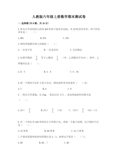 人教版六年级上册数学期末测试卷审定版.docx