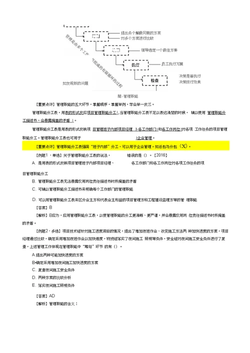 2018一建项目管理建设工程项目的组织重点