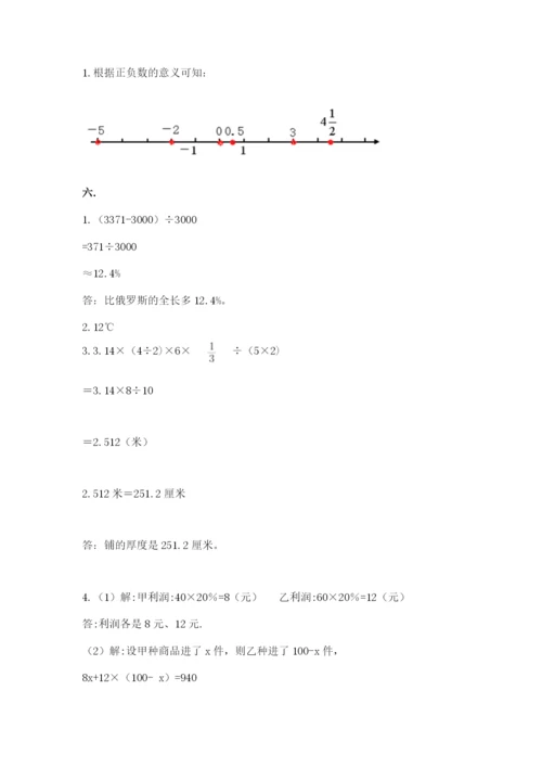 小学六年级数学毕业试题附答案【综合卷】.docx