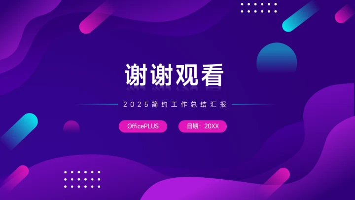 紫色2025主题潮流工作总结汇报PPT模板