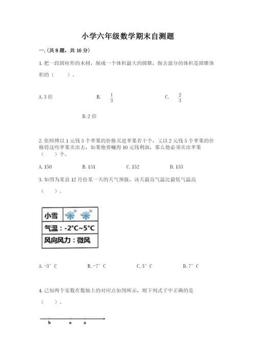 小学六年级数学期末自测题含完整答案【易错题】.docx