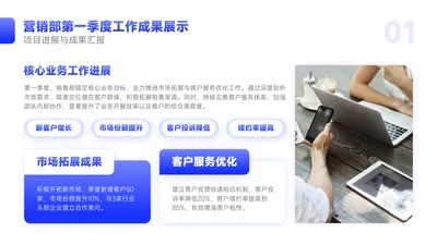 蓝色商务风图文页