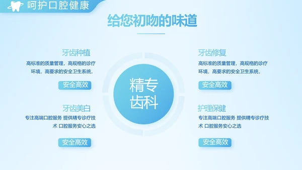 蓝色简约牙科项目计划书动态PPT模板