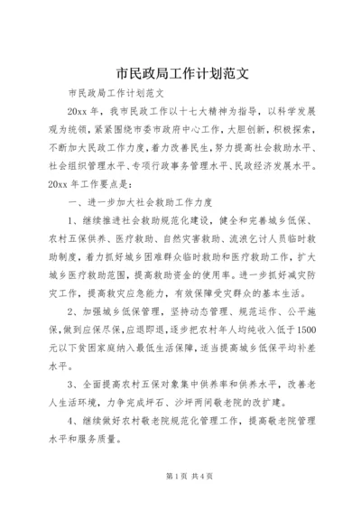 市民政局工作计划范文.docx