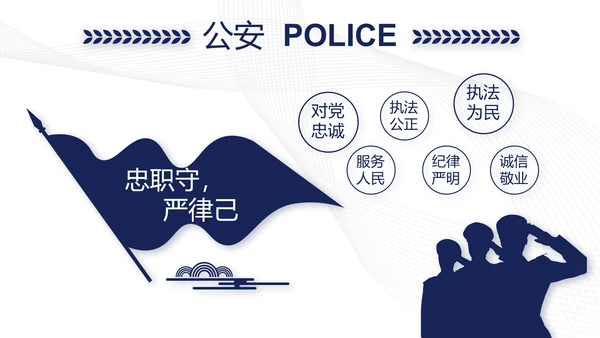 蓝色简约大气公安警察案件汇报动态PPT