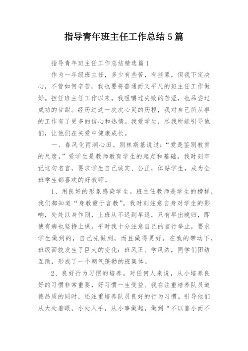 指导青年班主任工作总结5篇.docx