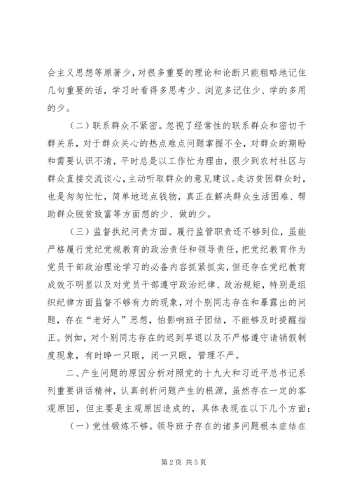 人大机关党支部领导班子巡视整改专题对照检查材料.docx