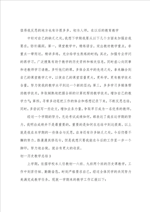 初一历史教学总结