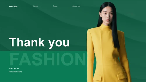 绿色时尚/奢华服装时尚商务培训PPT主题