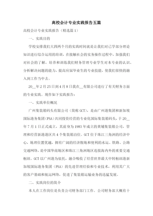 高校会计专业实践报告五篇.docx