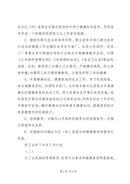 村卫生所下半年工作计划.docx