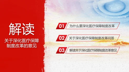 解读关于深化医疗保障制度改革的意见PPT课件