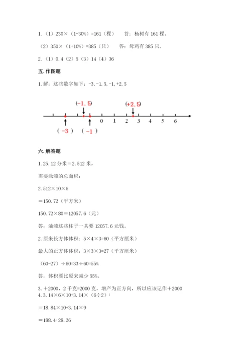 梅河口市六年级下册数学期末测试卷必考题.docx