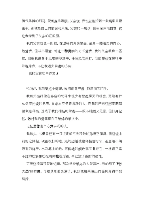 我的父亲初中作文 (2)