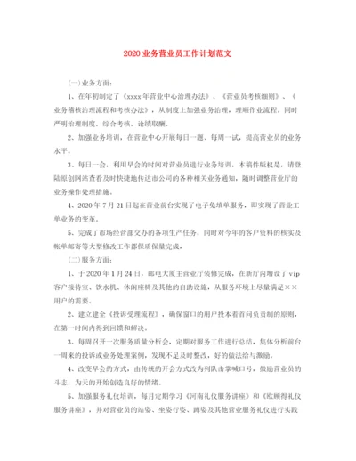 精编之业务营业员工作计划范文.docx