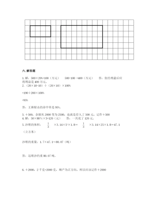 人教版六年级下册数学期末测试卷带答案（轻巧夺冠）.docx