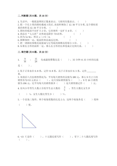 人教版六年级下册数学期末测试卷精品（考试直接用）.docx