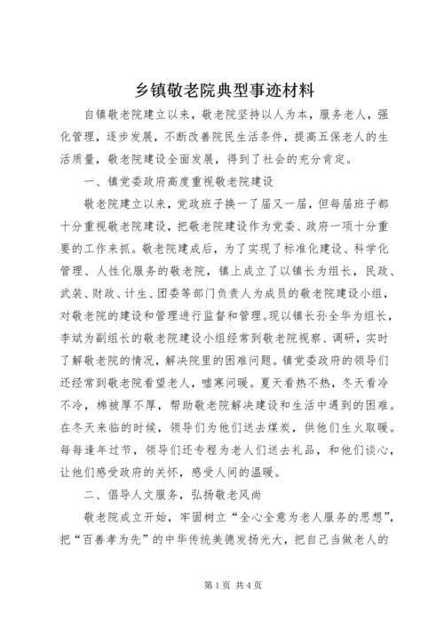 乡镇敬老院典型事迹材料.docx