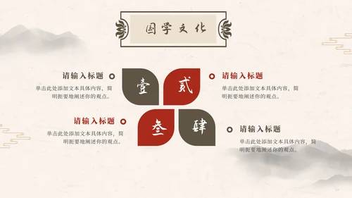 黑色水墨城墙古风中国国学文化主题教育PPT模板