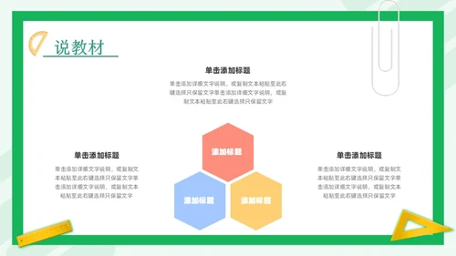 绿色简约风教师说课PPT模板