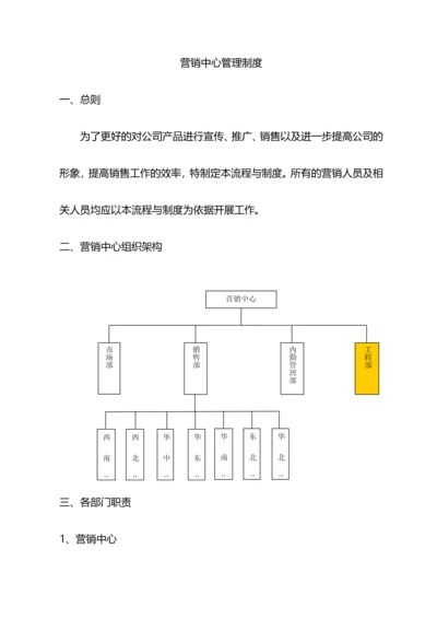 营销中心组织架构及规章制度.docx