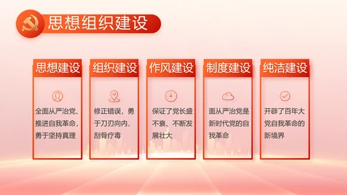 红色党建党支部工作总结汇报PPT党课