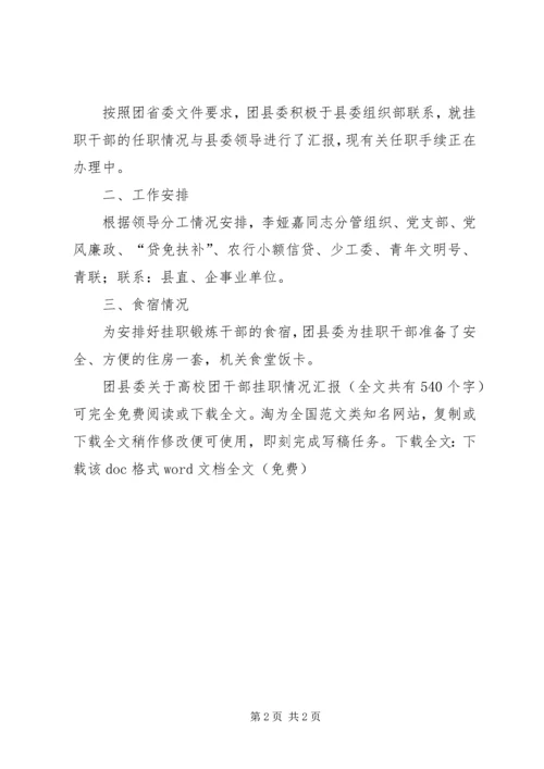 团县委关于高校团干部挂职情况汇报 (3).docx