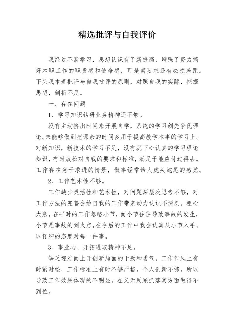 精选批评与自我评价.docx