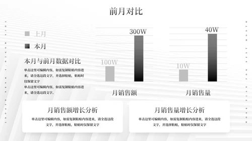 极简纹理励志本月总结及下月计划PPT模板