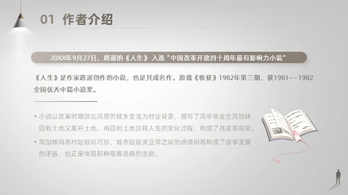 灰白色高端简约商务风路遥人生读书分享主题班会课件PPT模板