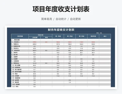 项目年度收支计划表