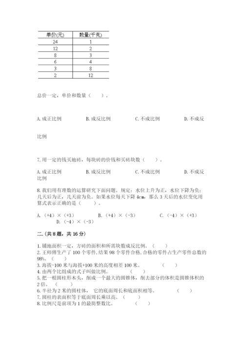 小学六年级数学摸底考试题精品【全优】.docx